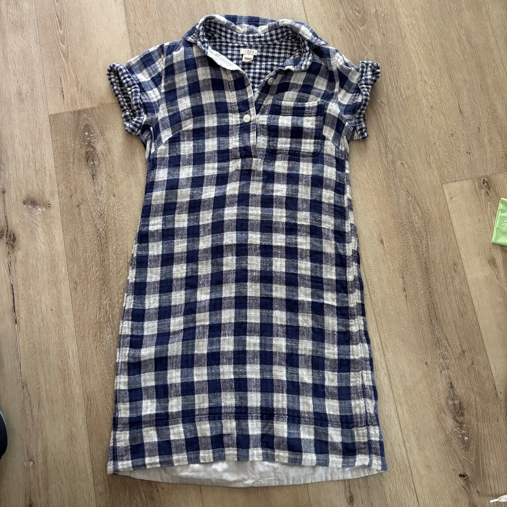 Adorable J Crew Blue Gingham Dress